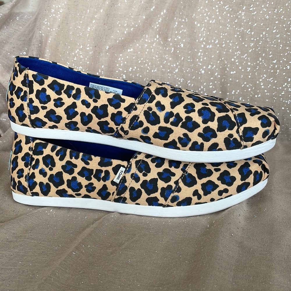Brand New Toms Alpargata Beige Painted Leopard Print Slip On Shoes Animal Jungle - Picture 7 of 15